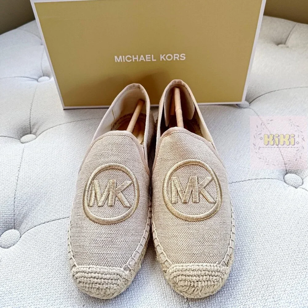 Michael Kors Hastings Metallic Canvas Espadrille size 6.5 49S5HTFP3D